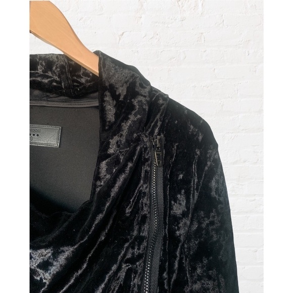 Blank NYC Velvet Asymmetrical Draped Zipper Moto Jacket Style 16r-9027mx - Picture 4 of 10